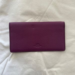 Coach Purple Pebbled Leather Checkbook Cover